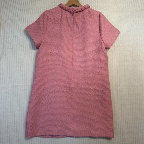 Tuckernuck Pink Tweed Short Sleeve Braided Neck Jackie Shift Dress Sz L $298 - Picture 13 of 13